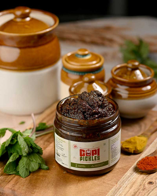 Pudina Pickle (Mint Leaves) (పుదీనా పచ్చడి) – A Refreshing Burst of Flavour 🟩