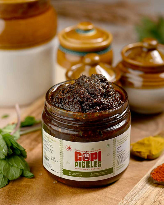 Pudina Pickle (Mint Leaves) (పుదీనా పచ్చడి) – A Refreshing Burst of Flavour 🟩